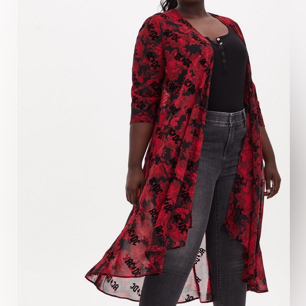 Torrid AC/DC Chiffon Kimono